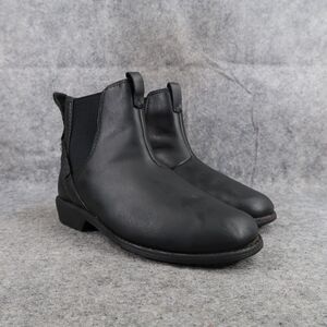 Teva Shoes Womens 5.5 Boots Leather Fashion Ellery Pull In Chelsea Casual Black